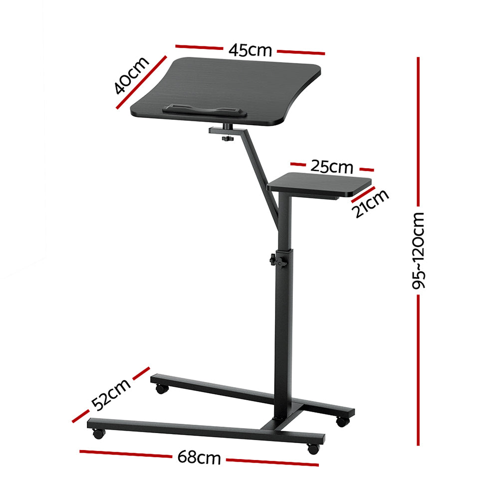 Laptop Stands - Laptop Desk Computer Table Height Adjustable Tiltable Mouse Board Black