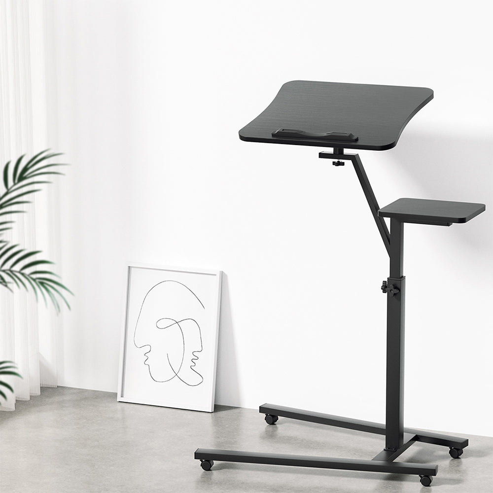 Laptop Desk Computer Table Height Adjustable Tiltable Mouse Board Black, Black colour