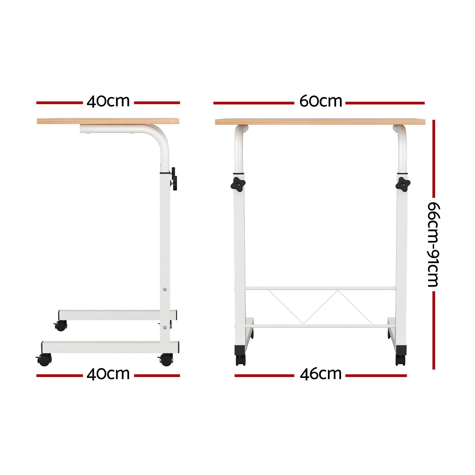 60cm Adjustable Laptop Desk Table Light Wood Home Office Workstation