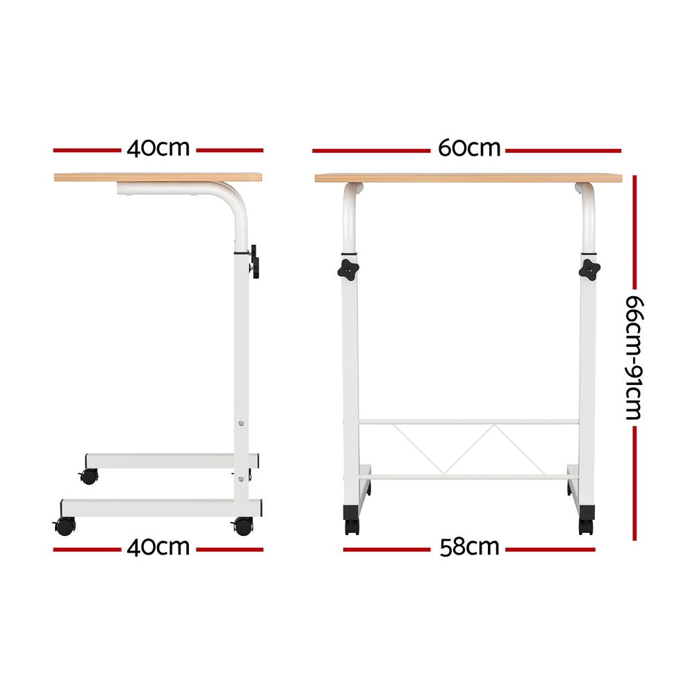 60cm Adjustable Laptop Desk Table Light Wood Home Office Workstation