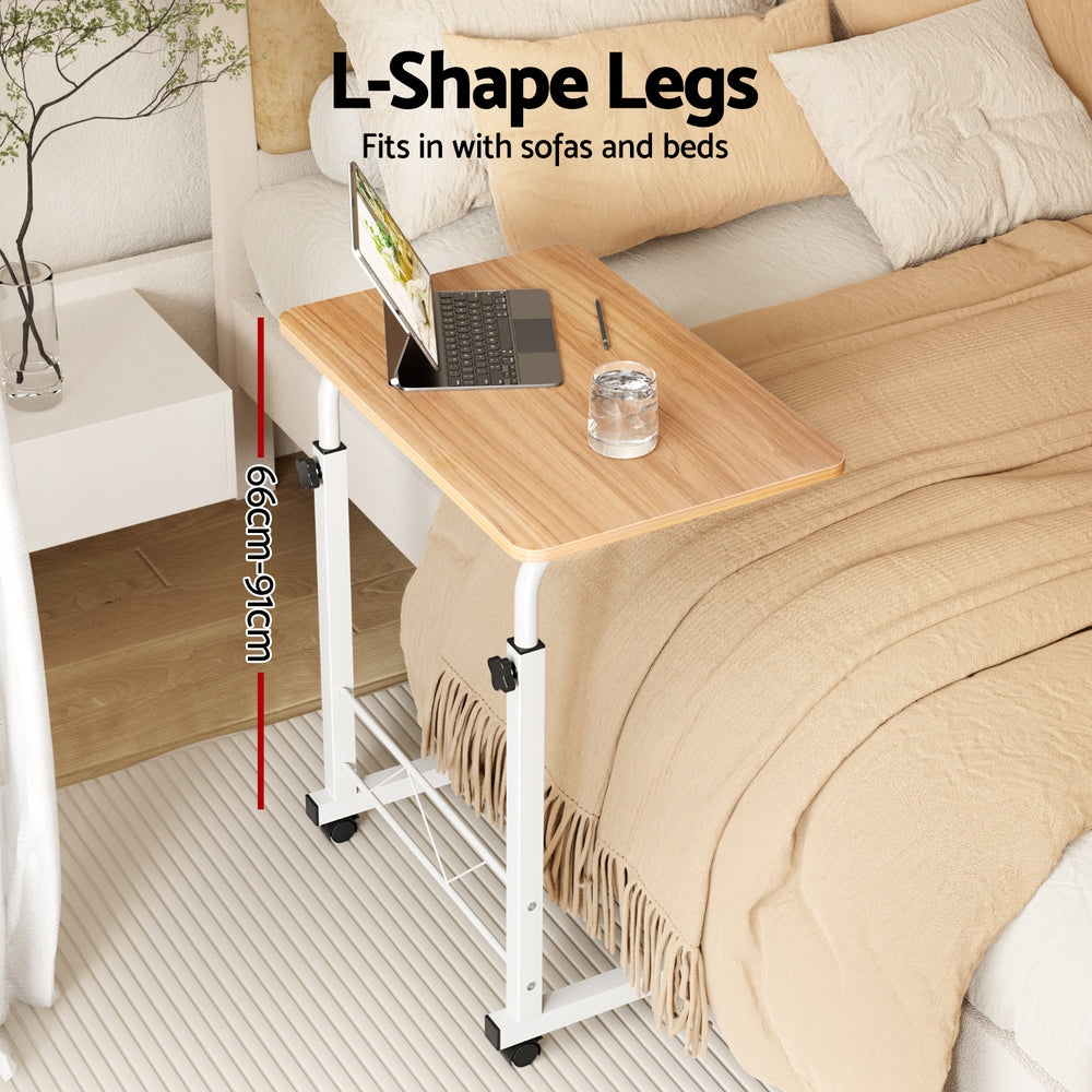 60cm Adjustable Laptop Desk Table Light Wood Home Office Workstation