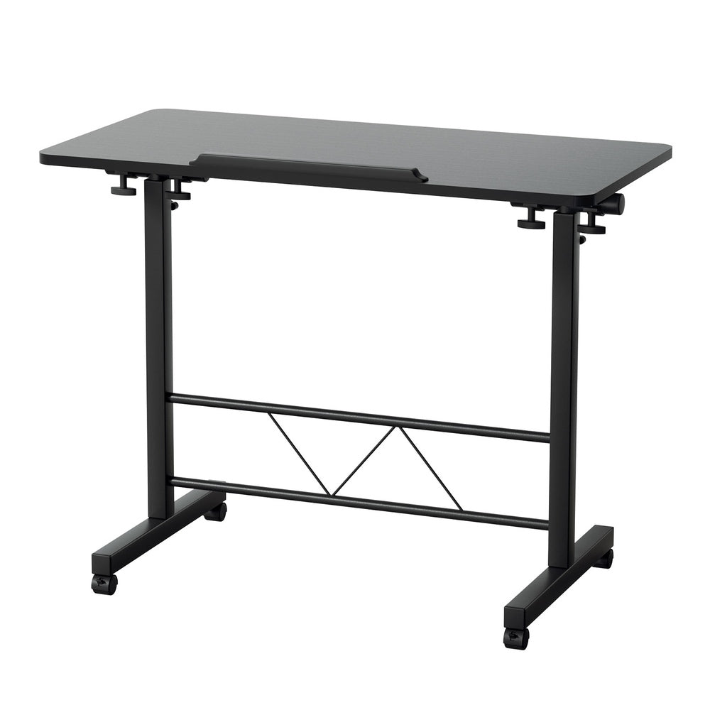 80Cm - Laptop Desk Table Height Adjustable Wooden Bed Side Tables 80Cm Black