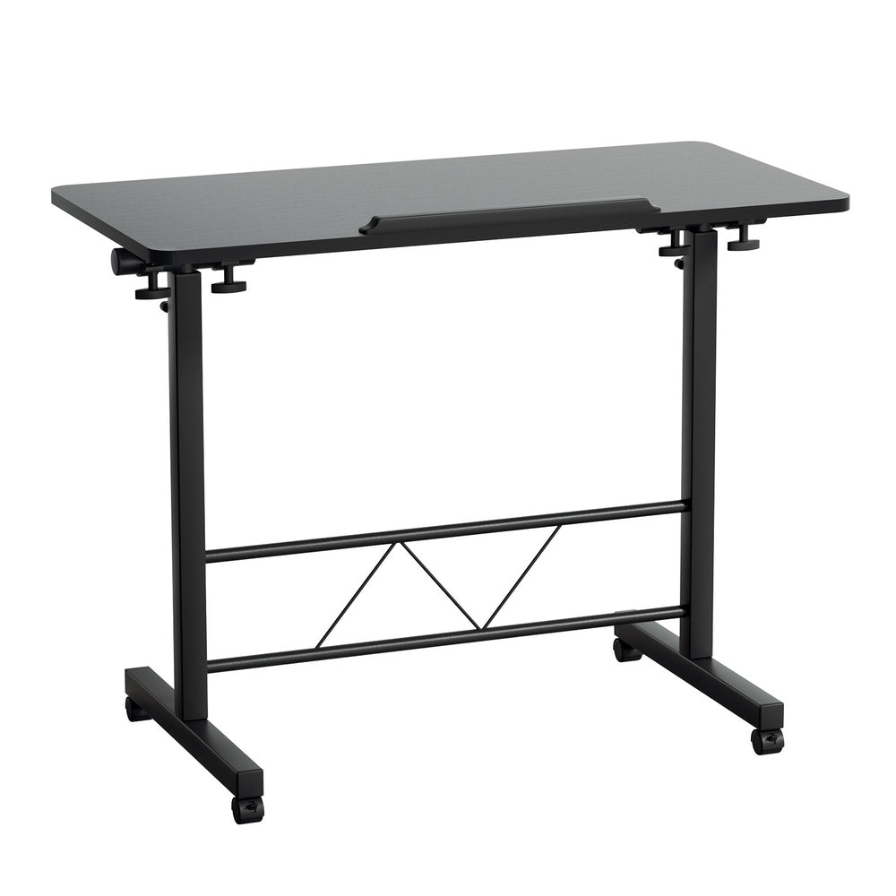 Laptop Desk Table Height Adjustable Wooden Bed Side Tables 80Cm Black, Wooden finish