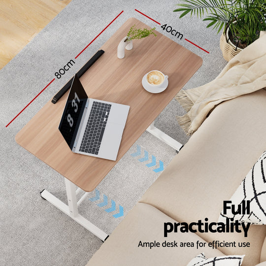 Laptop Desk Table Adjustable 80Cm Light Wood - Desks