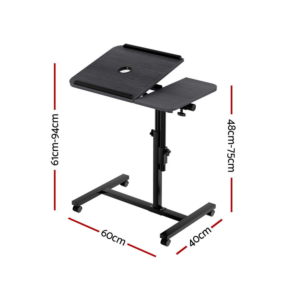 Laptop Desk Table with Cooling Fan Black Portable Workstation