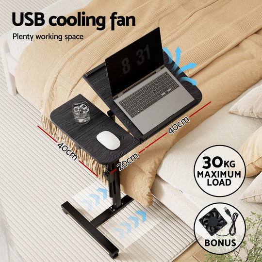 Adjustable Laptop Desk with Cooler Fan - Black | PayPal