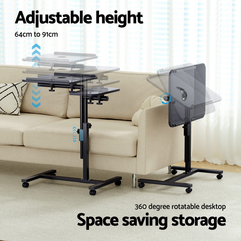 Laptop Desk Table with Cooling Fan Black Portable Workstation