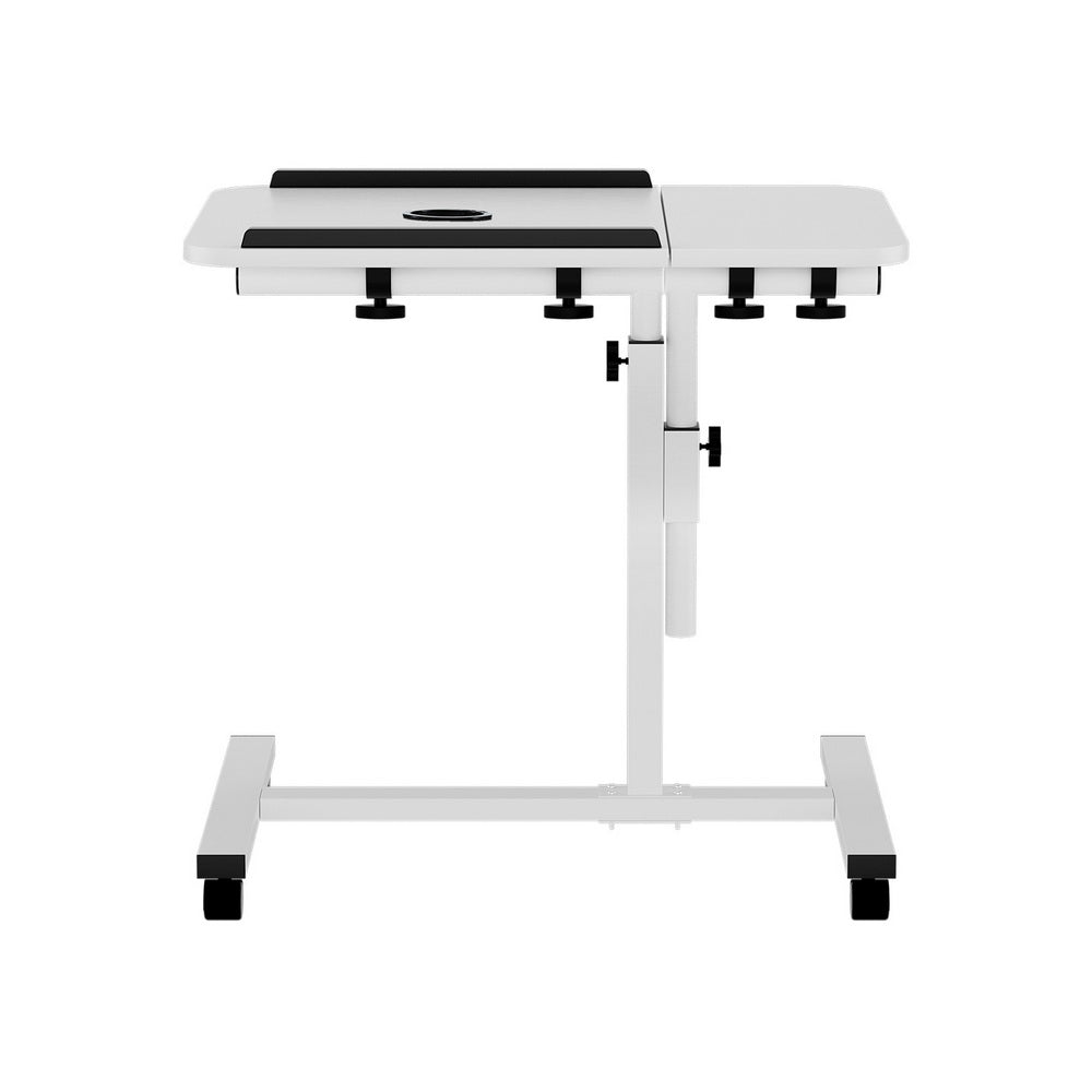 White Laptop Desk Table with Built-In Cooling Fan Portable Workstation