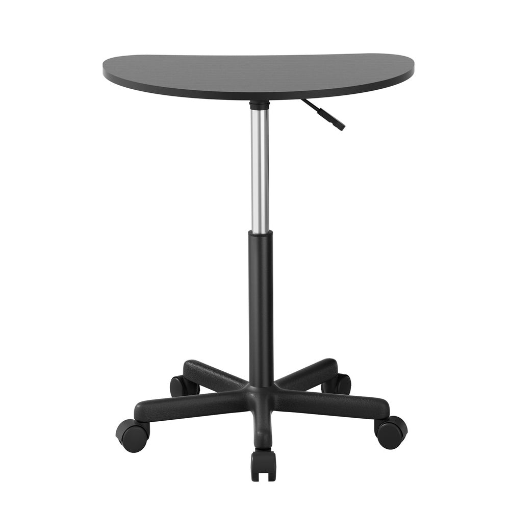 Desks - Laptop Desk Portable Height Adjustable Table Caster Wheels 60CM Black