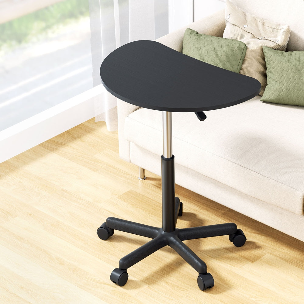 Laptop Desk Portable Height Adjustable Table Caster Wheels 60CM Black | 60Cm