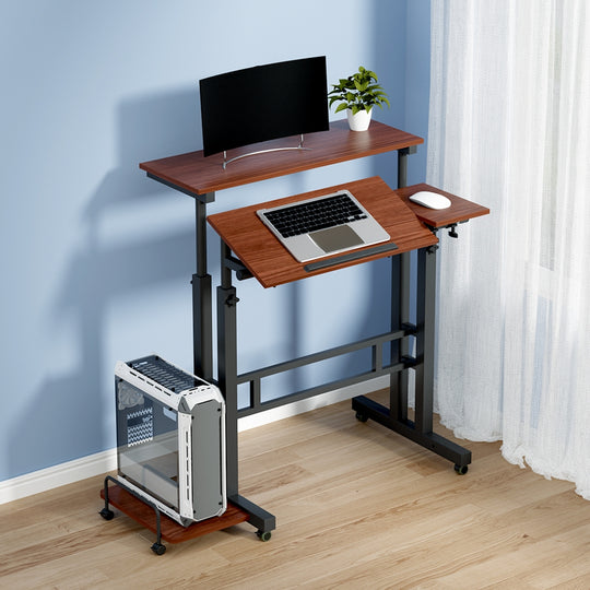 Laptop Desk Table Adjustable Dark Wood 80Cm, Desks
