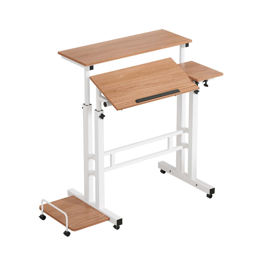 80cm Adjustable Laptop Desk Table Portable Workstation Light Wood