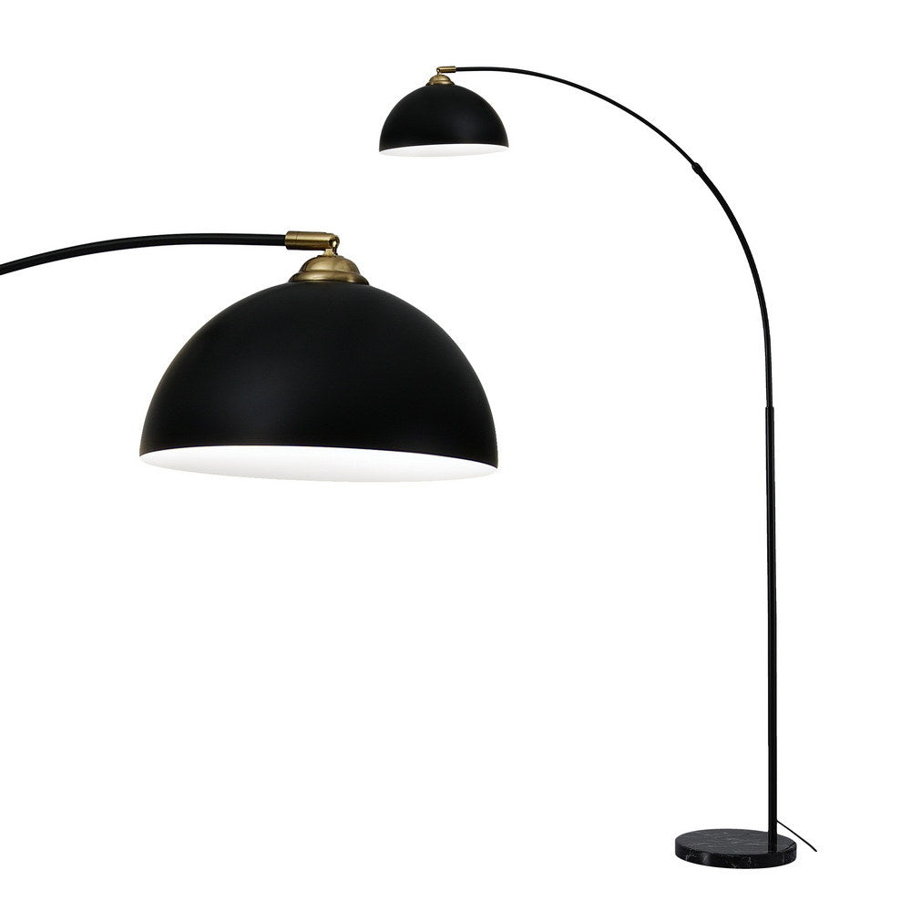 Black colour - Modern Arched Floor Lamp Black Standing Heavy-Duty Marble Base for Living Room Bedroom