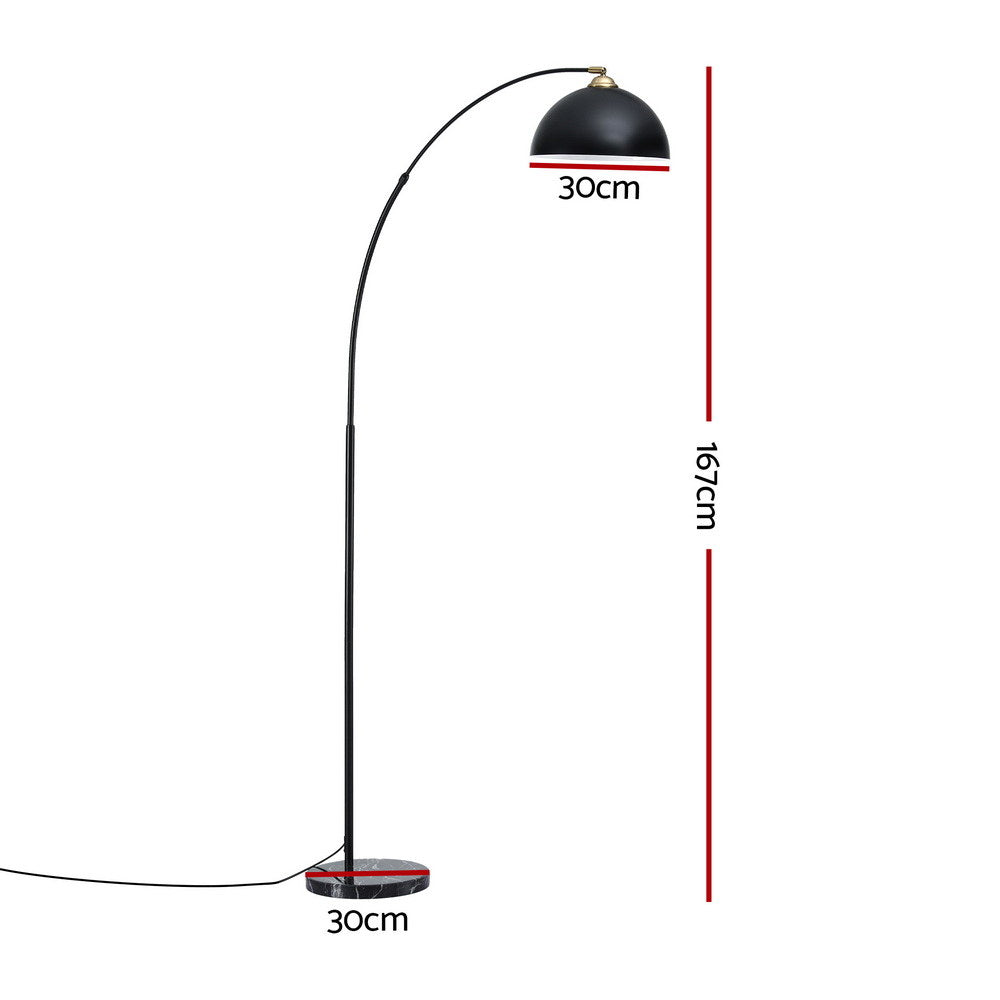 Modern Arched Floor Lamp Black Standing Heavy-Duty Marble Base for Living Room Bedroom | Marble finish