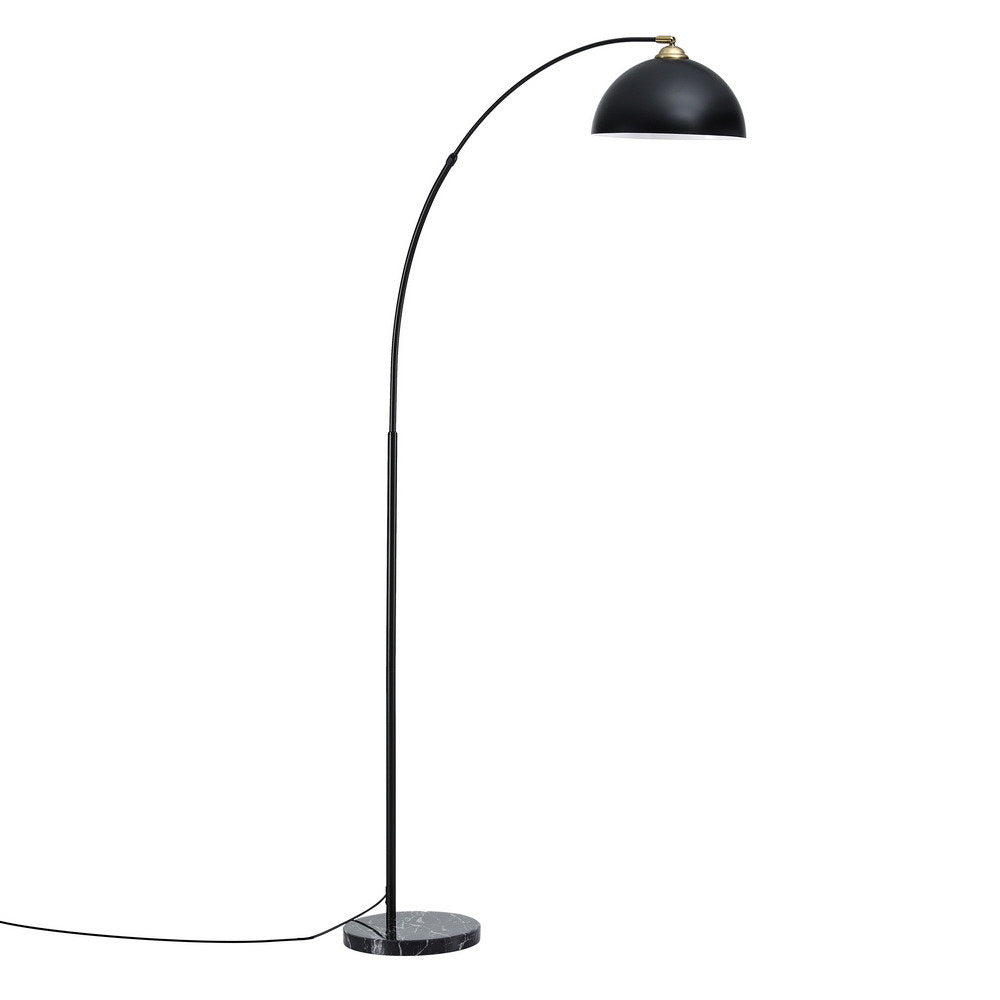 Floor Lamps - Modern Arched Floor Lamp Black Standing Heavy-Duty Marble Base for Living Room Bedroom