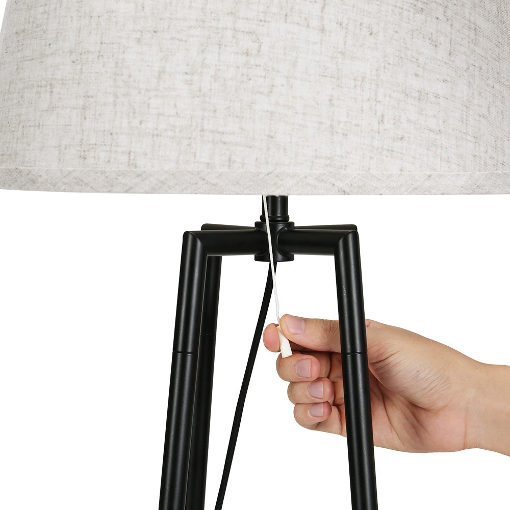 Modern Floor Lamp with Storage Shelves and LED Lighting