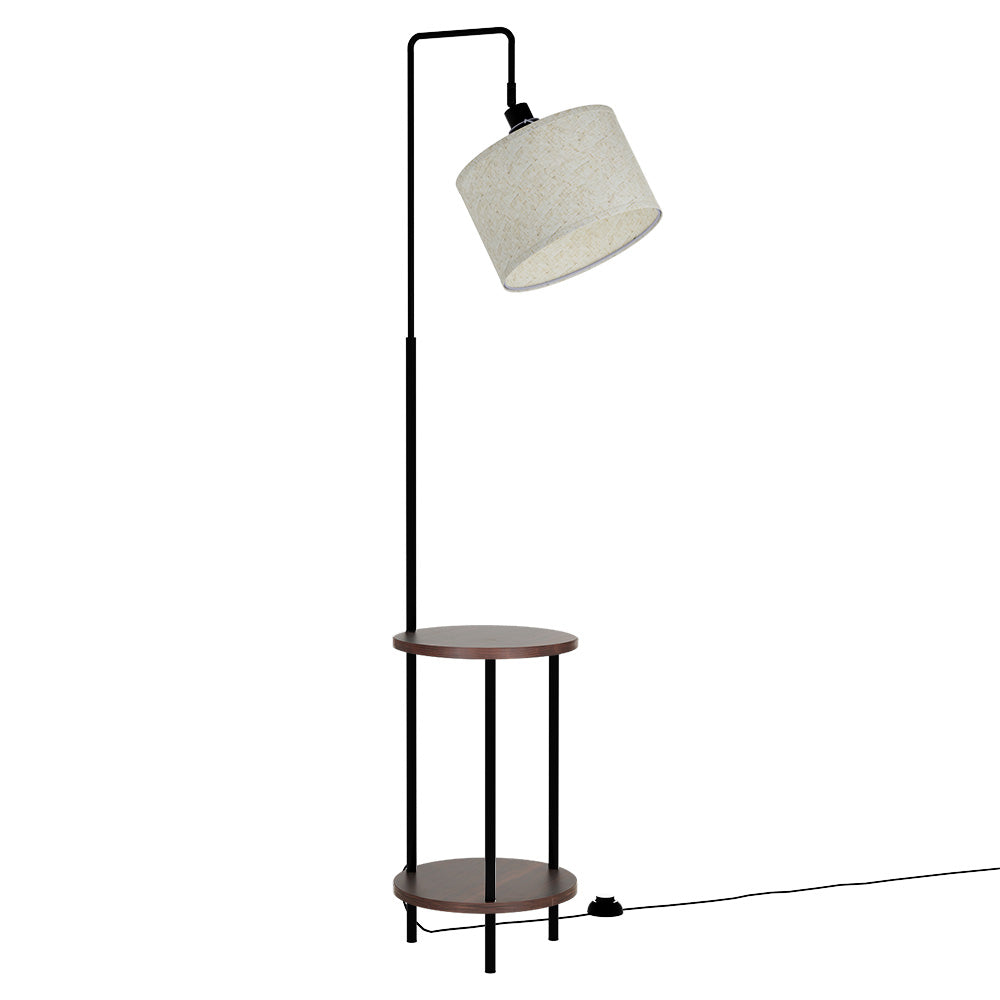 Modern Floor Lamp with Storage Shelves and LED Lighting