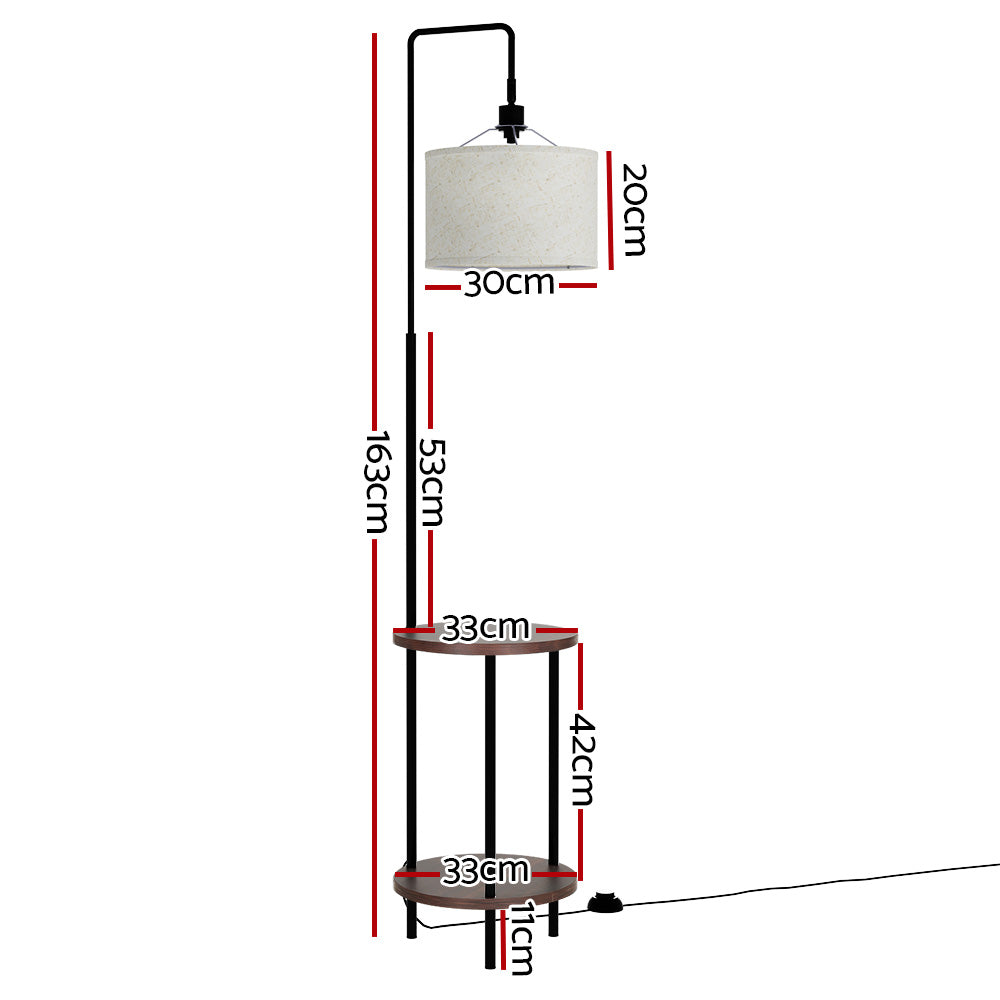 Modern Floor Lamp with Storage Shelves and LED Lighting