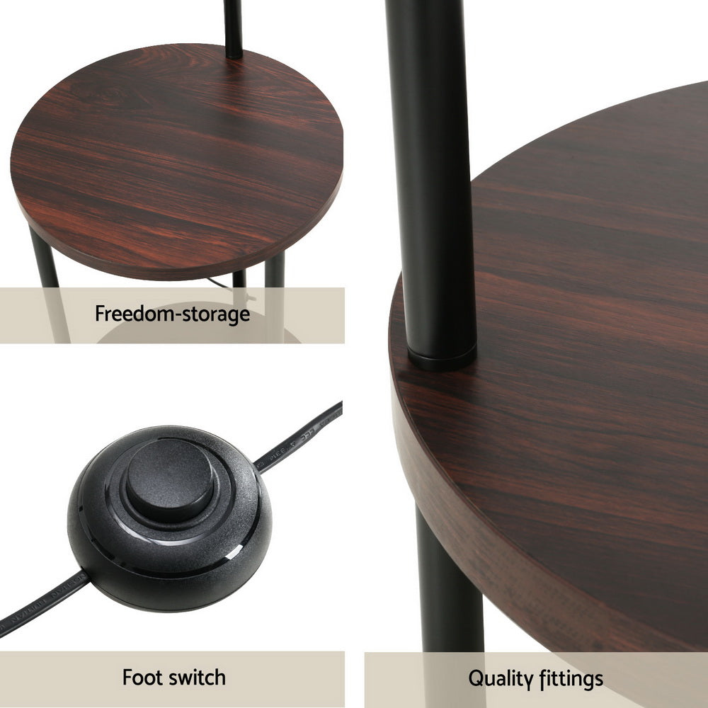 Modern Floor Lamp with Storage Shelves and LED Lighting