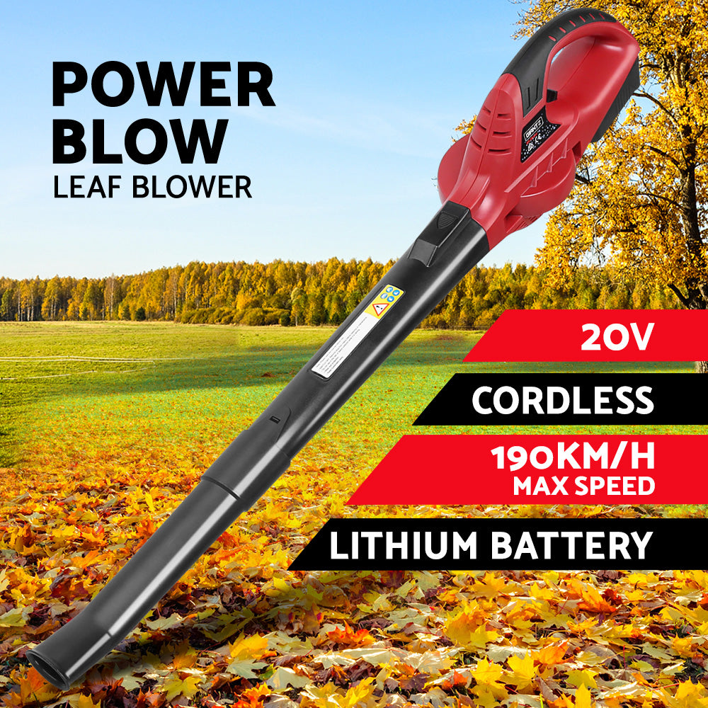 20V Cordless Leaf Blower Garden Lithium Electric Battery Nozzles 2-Speed