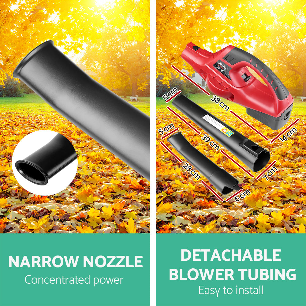 20V Cordless Leaf Blower Garden Lithium Electric Battery Nozzles 2-Speed