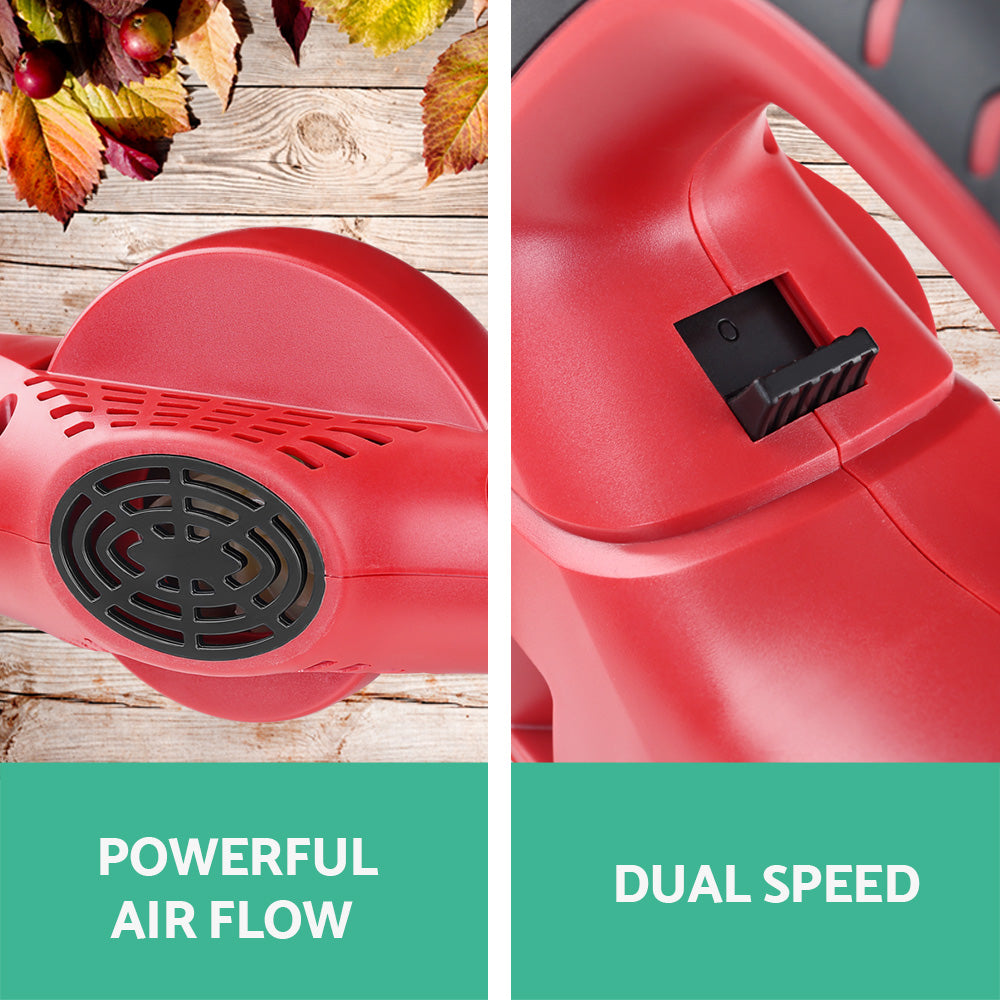 20V Cordless Leaf Blower Garden Lithium Electric Battery Nozzles 2-Speed