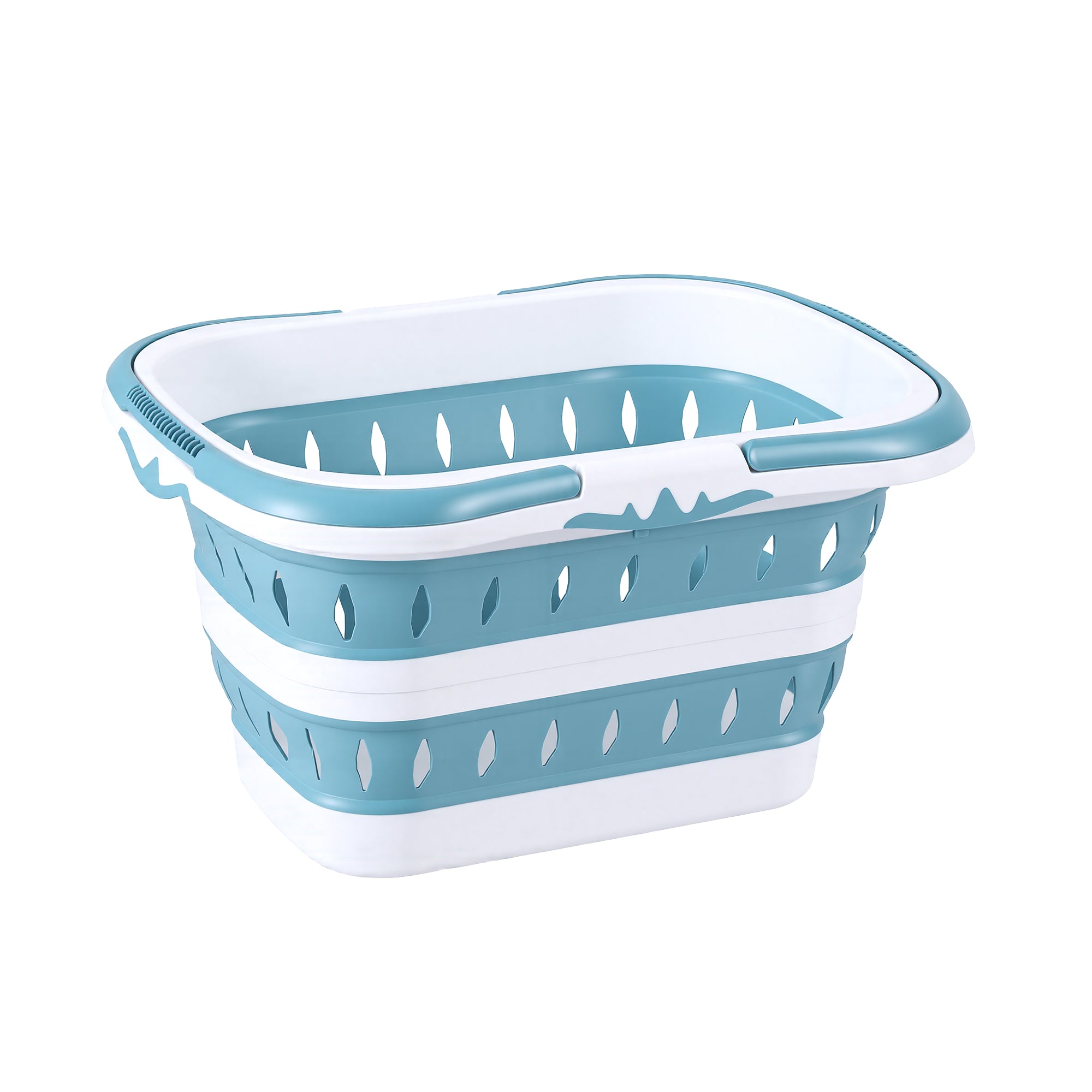Large Foldable Laundry Basket Hamper Blue Clothes Storage Organiser