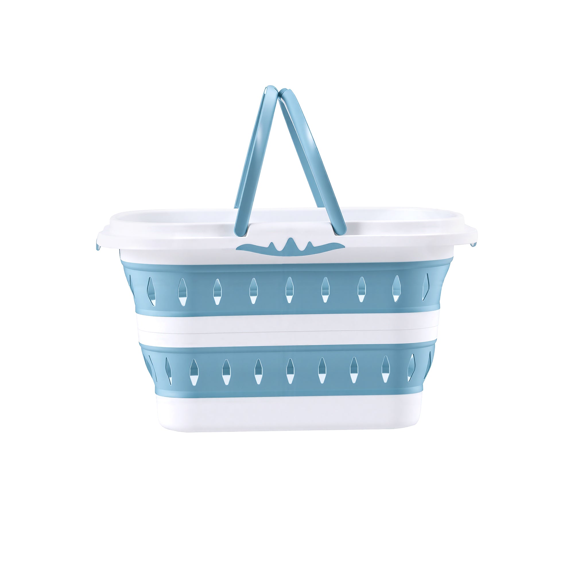 Large Foldable Laundry Basket Hamper Blue Clothes Storage Organiser