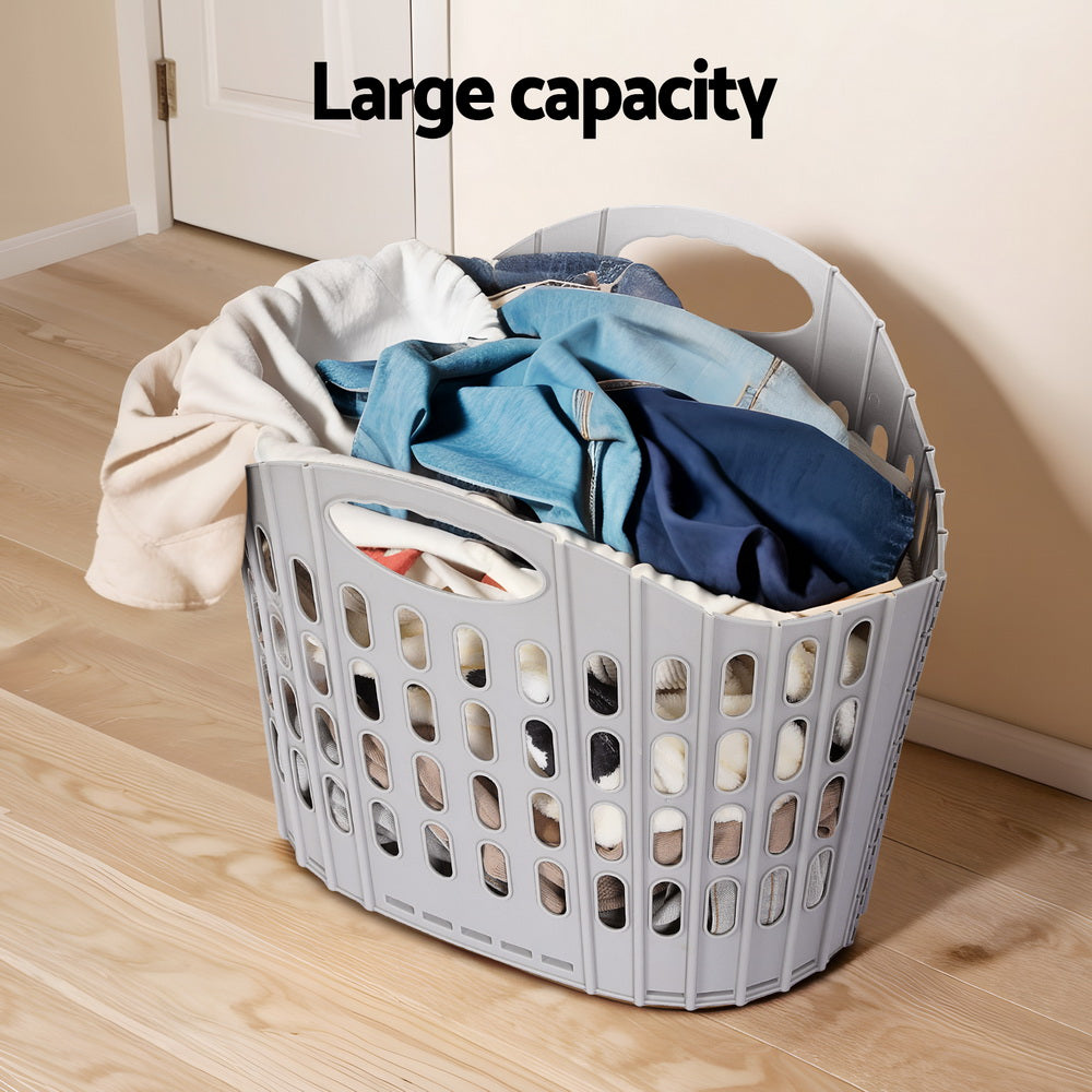 Foldable Laundry Basket - Large Washing Storage Hamper with Laundry Storage
