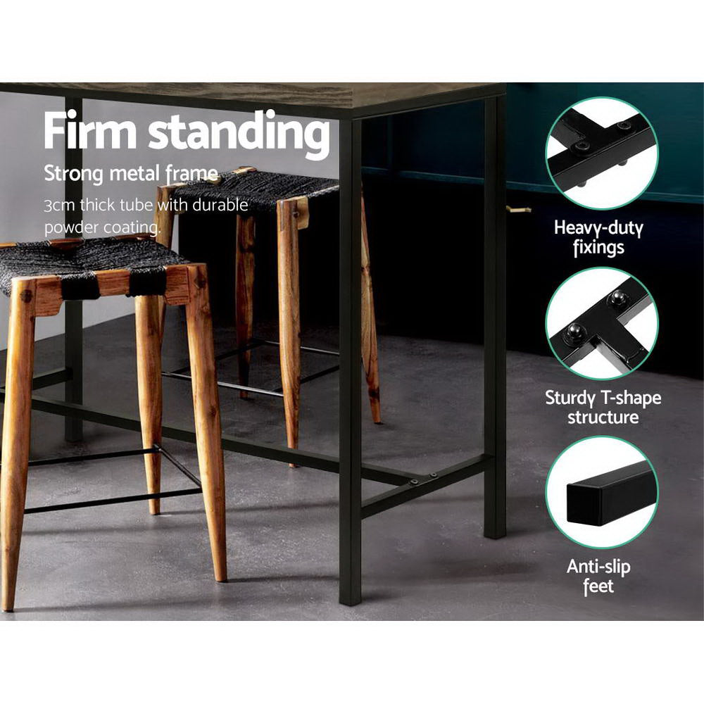 Vintage Industrial High Bar Table For Stool Kitchen Cafe Desk Dark Brown, Brown colour