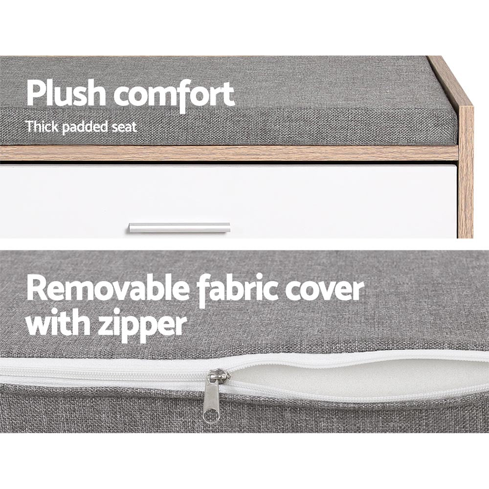 Shoe Rack Cabinet Bench Niva 8 Pairs Storage White Seating Organizer