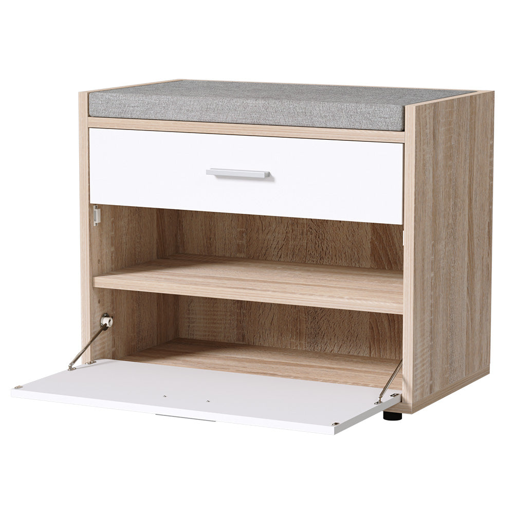 Shoe Rack Cabinet Bench Niva 8 Pairs Storage White Seating Organizer