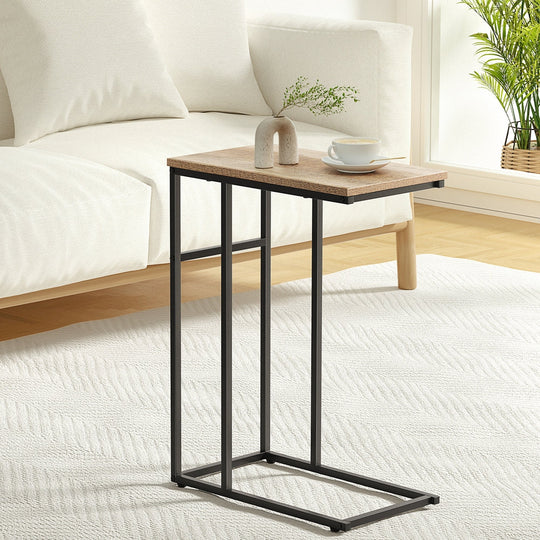 Coffee Table Side Table Walnut Anika - Wooden Metal Frame Furni