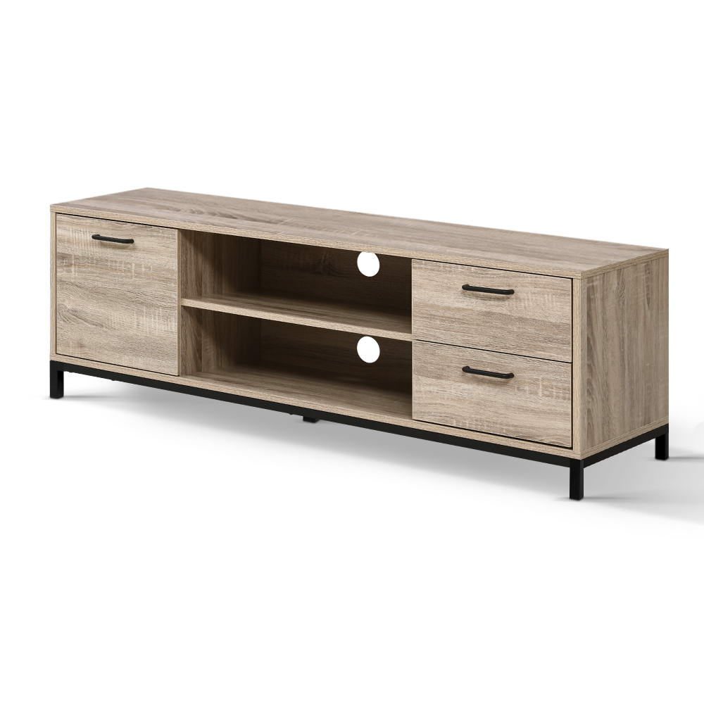 TV Cabinet Entertainment Unit 132cm Pine Storage Stand