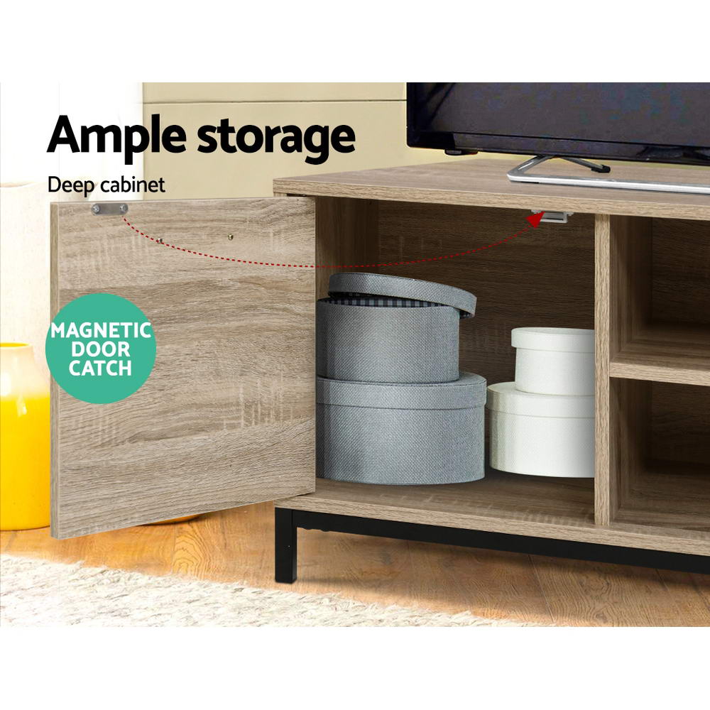 TV Cabinet Entertainment Unit 132cm Pine Storage Stand