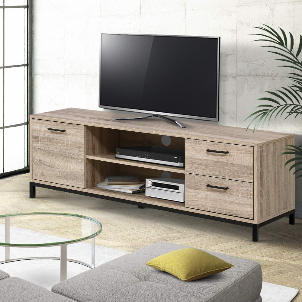 TV Cabinet Entertainment Unit 132cm Pine Storage Stand