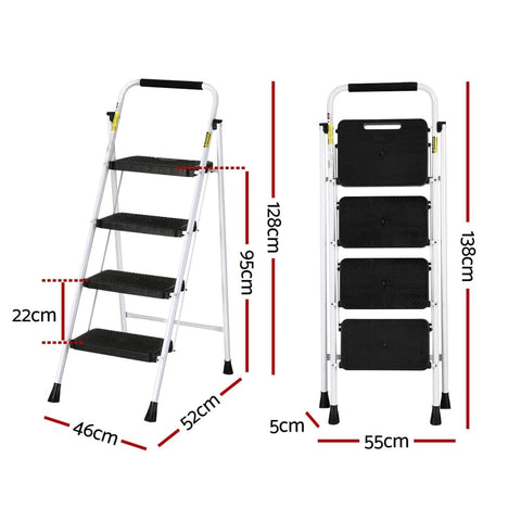 2/3/4 Step Ladder Multi-Purpose Folding Steel Light Weight Platform