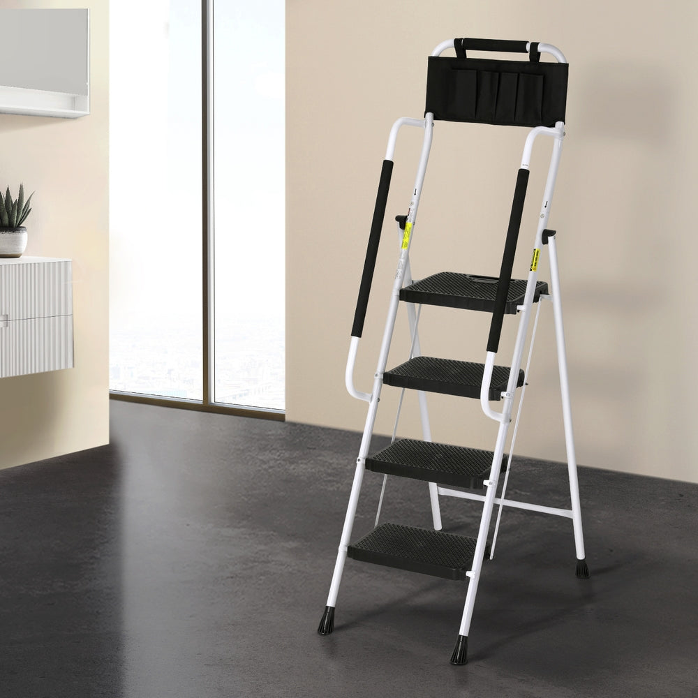 4 Step Ladder Multi-Purpose Folding Steel Platform Tool Bag