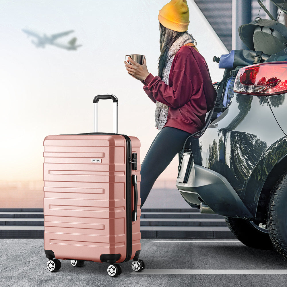 Luggage Suitcase Trolley Set Travel TSA Lock Pink/Purple