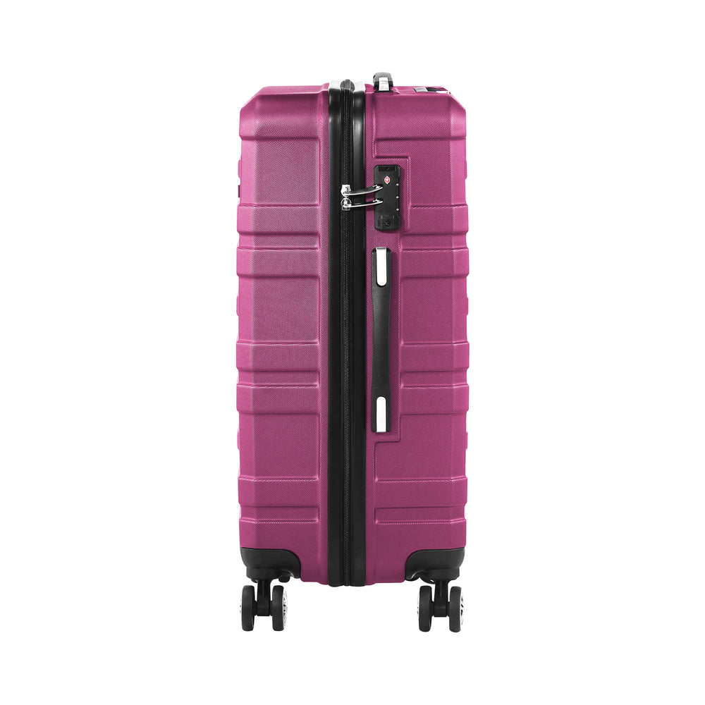 28" Luggage Suitcase Trolley Set TSA Lock Hard Case Magenta