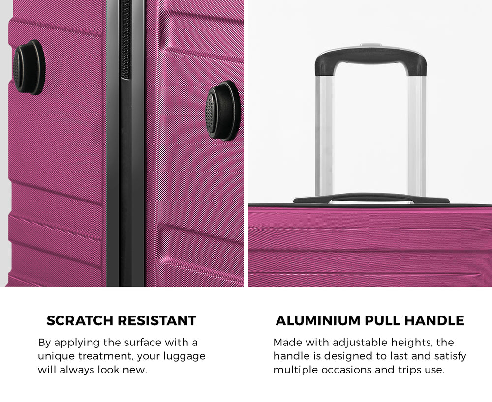 28" Luggage Suitcase Trolley Set TSA Lock Hard Case Magenta