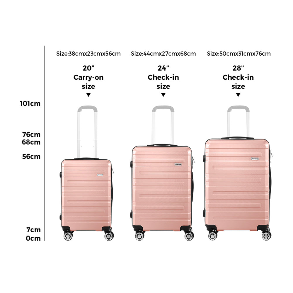 Luggage Suitcase Trolley Set Travel TSA Lock Pink/Purple