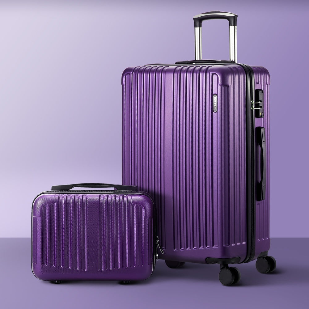 Luggage Suitcase Trolley Set Travel TSA Lock Pink/Purple