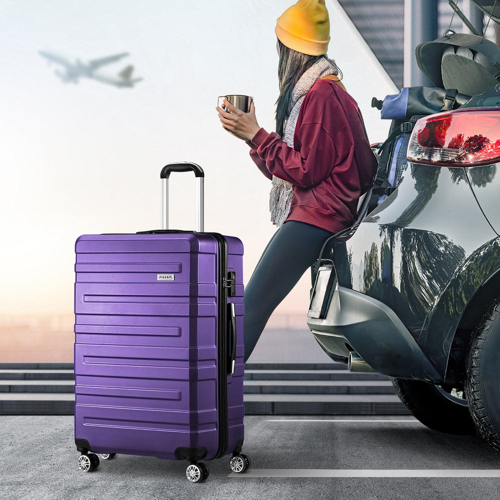 Luggage Suitcase Trolley Set Travel TSA Lock Pink/Purple