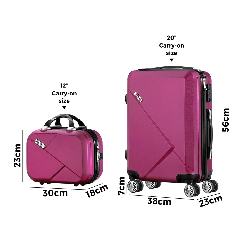 28" Luggage Suitcase Trolley Set Travel TSA Lock Red