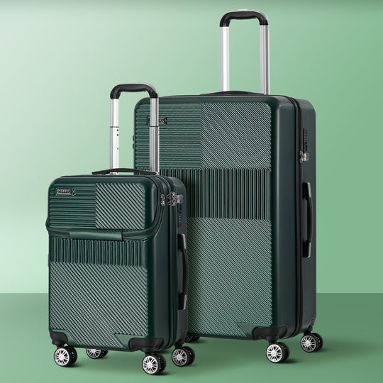 2PC Hard Case Luggage Set TSA Lock Green | Green colour