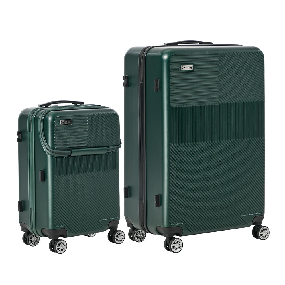 2PC Hard Case Luggage Set TSA Lock Green | Simpledeals