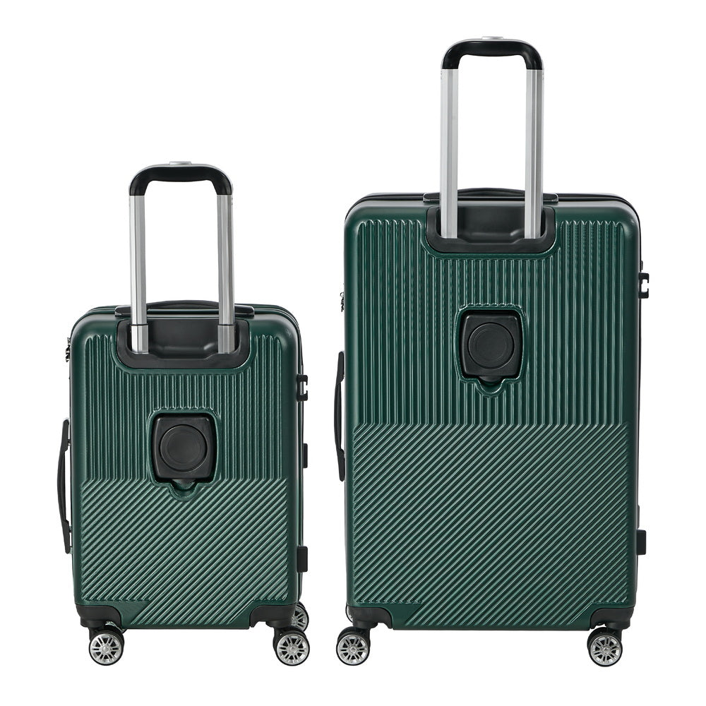 2PC Hard Case Luggage Set TSA Lock Green | Simpledeals