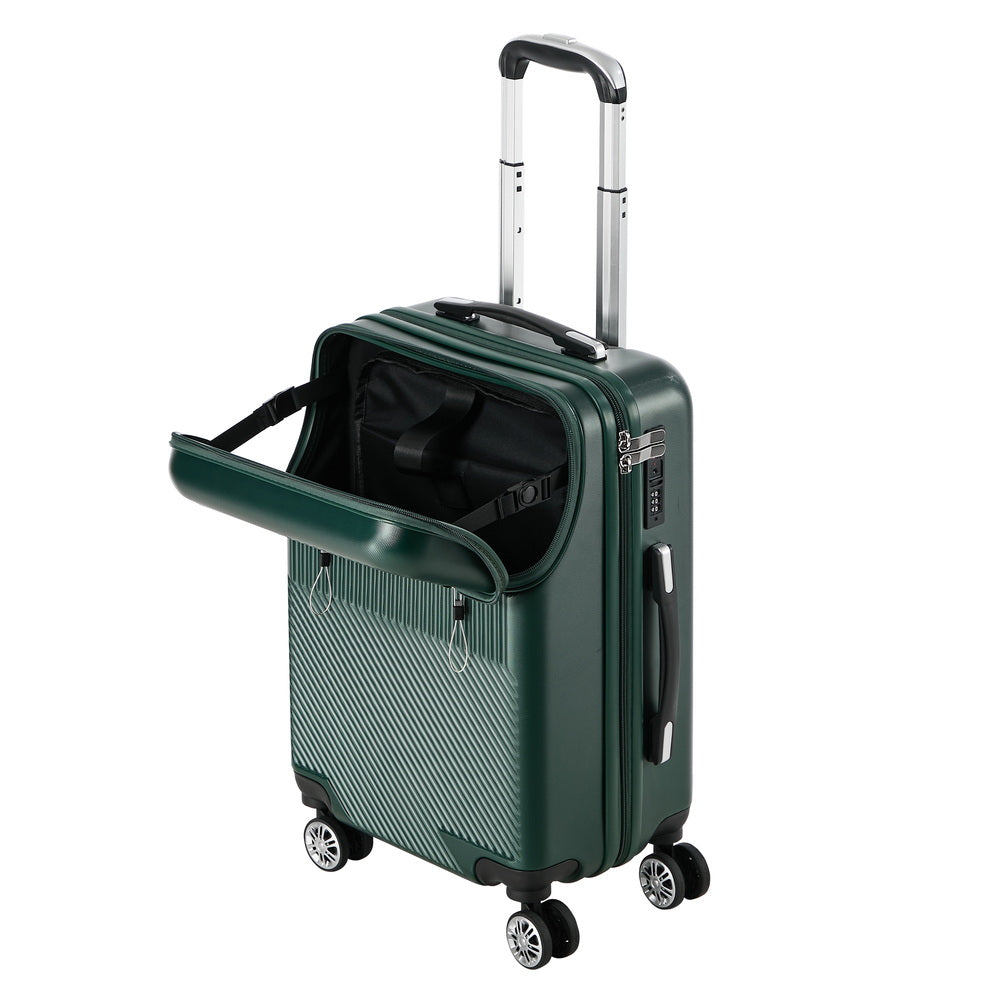 2PC Hard Case Luggage Set TSA Lock Green | Simpledeals