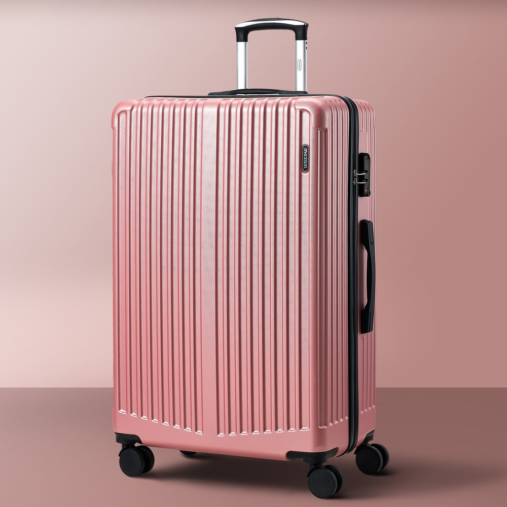 28" Luggage Suitcase Trolley Set Travel TSA Lock ABS Case Pink